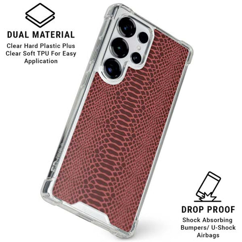 Marsala Snake Skin Galaxy S25 Ultra Clear Case